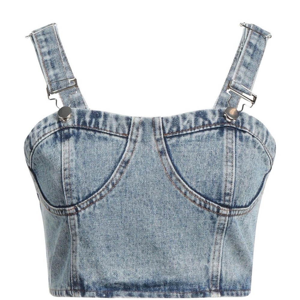 Denim Blue Crop Top